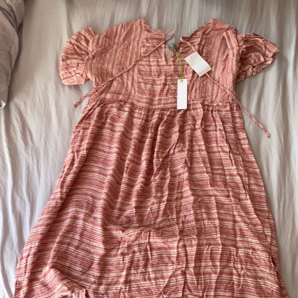 Red and white dress